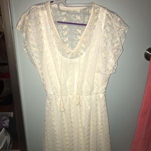 Sequin Hearts White Lace Dress